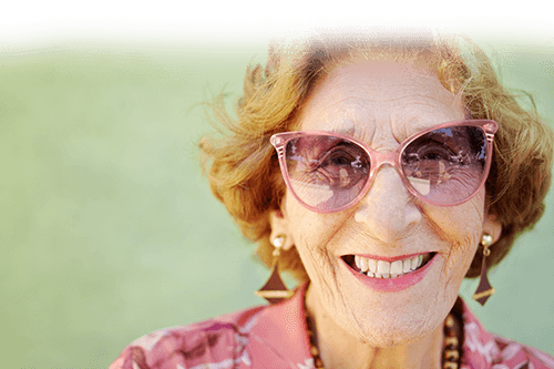 Happy Caruth Haven Court Resident